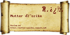 Mutter Őszike névjegykártya